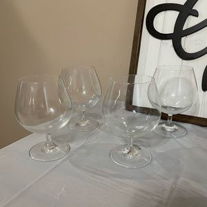 Lenox Crystal Brandy Snifters/Glasses Signed on Base- Set of 4